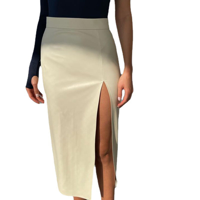 Women's Slim Fit Solid Skirt